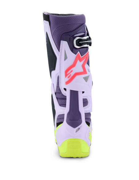Bottes cross Alpinestars Tech 10 Supervented - Mauve Jaune Fluo Rose Diva