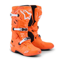Bottes cross Alpinestars Tech 10 Supervented - Orange Fluo Noir Blanc