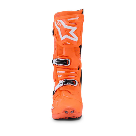 Bottes cross Alpinestars Tech 10 Supervented - Orange Fluo Noir Blanc