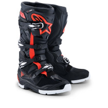 Bottes cross Alpinestars Tech 7 Enduro Drystar - Noir Rouge Fluo Blanc