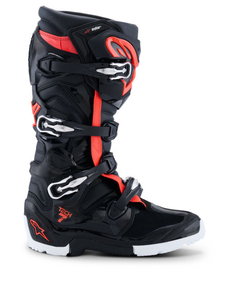Bottes cross Alpinestars Tech 7 Enduro Drystar - Noir Rouge Fluo Blanc