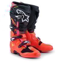 Bottes cross Alpinestars Tech 7 - Noir Rouge Fluo Rose Fluo