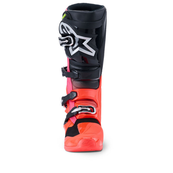 Bottes cross Alpinestars Tech 7 - Noir Rouge Fluo Rose Fluo