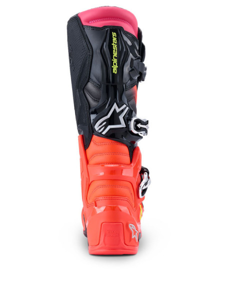 Bottes cross Alpinestars Tech 7 - Noir Rouge Fluo Rose Fluo