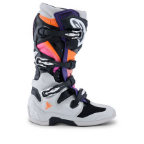 Bottes cross Alpinestars Tech 7 - Noir Light Gris Orange Fluo Magenta 2