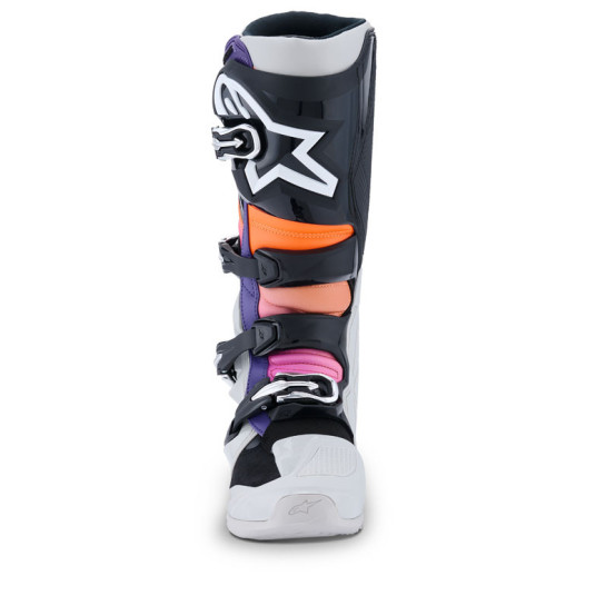 Bottes cross Alpinestars Tech 7 - Noir Light Gris Orange Fluo Magenta