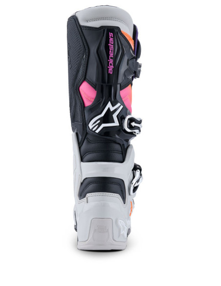Bottes cross Alpinestars Tech 7 - Noir Light Gris Orange Fluo Magenta