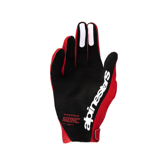 Gants cross Alpinestars 2026 Supertech MX - Fire Rouge Noir Blanc