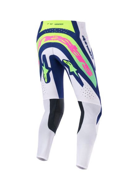 Pantalon cross Alpinestars 2026 Supertech Vista - Light Gris Jaune Fluo Bleu