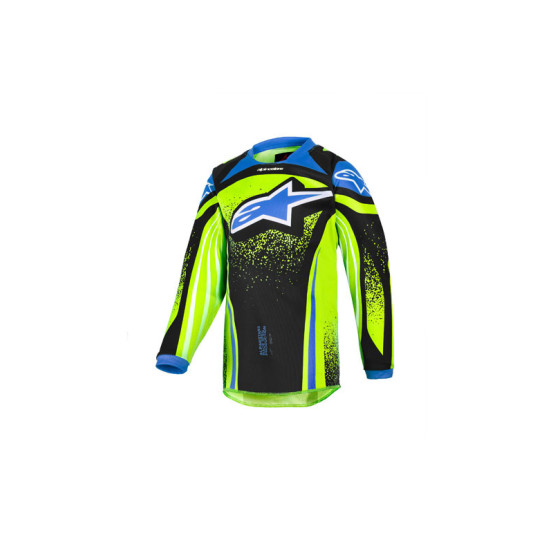 Maillot cross enfant (kid) Alpinestars 2026 Racer Nomur - Jaune Fluo UCLA Bleu