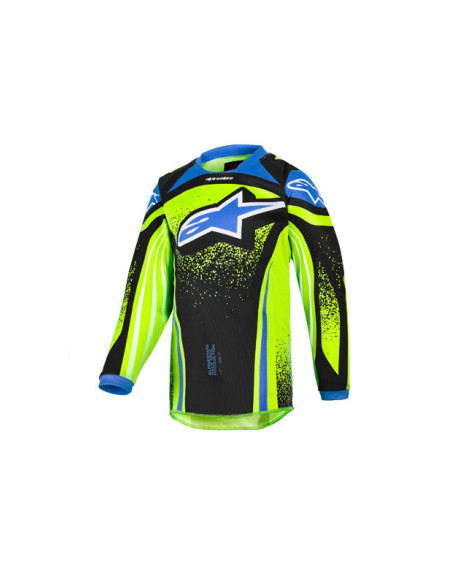 Maillot cross enfant (kid) Alpinestars 2026 Racer Nomur - Jaune Fluo UCLA Bleu