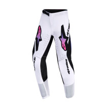 Pantalon cross enfant Alpinestars 2026 Supertech Vista - Blanc Mauve Noir