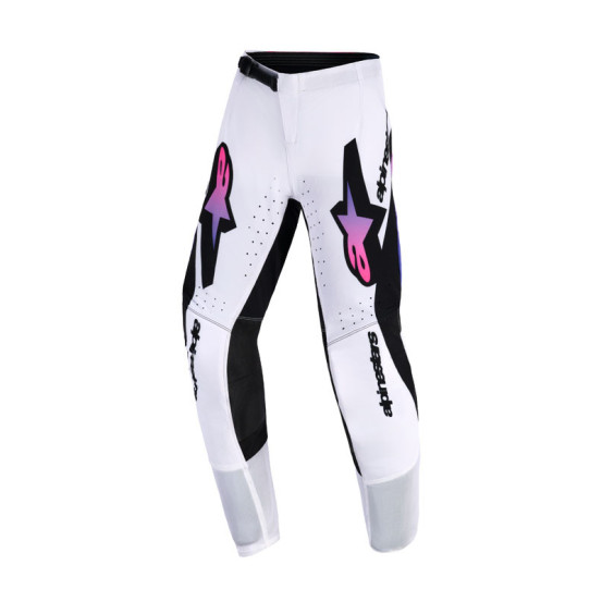 Pantalon cross enfant Alpinestars 2026 Supertech Vista - Blanc Mauve Noir