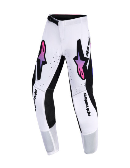 Pantalon cross enfant Alpinestars 2026 Supertech Vista - Blanc Mauve Noir