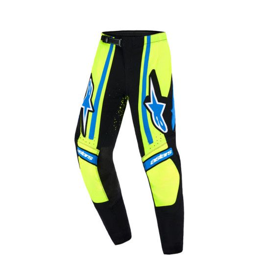 Pantalon cross enfant Alpinestars 2026 Supertech Nomur - Jaune Fluo UCLA Bleu