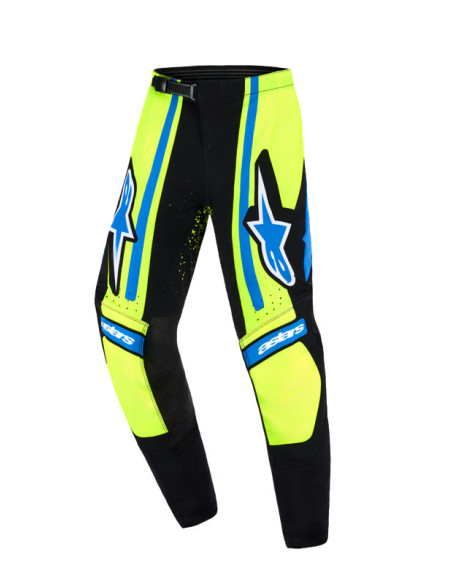 Pantalon cross enfant Alpinestars 2026 Supertech Nomur - Jaune Fluo UCLA Bleu