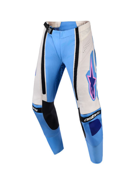 Pantalon cross femme Alpinestars 2026 Stella Techstar Nomur - Light Bleu Blanc Noir