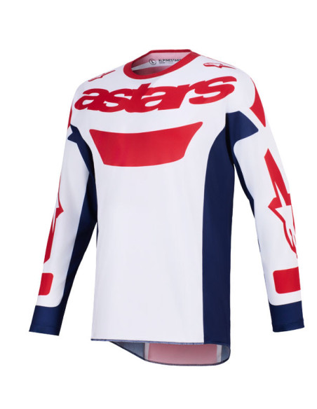 Maillot cross Alpinestars 2026 Racer Riway - Blanc Bleu Rouge