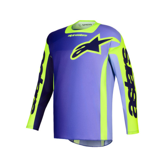 Maillot cross Alpinestars 2026 Racer Portl - Mauve Jaune Fluo