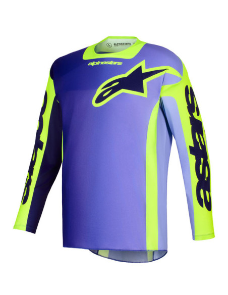 Maillot cross Alpinestars 2026 Racer Portl - Mauve Jaune Fluo