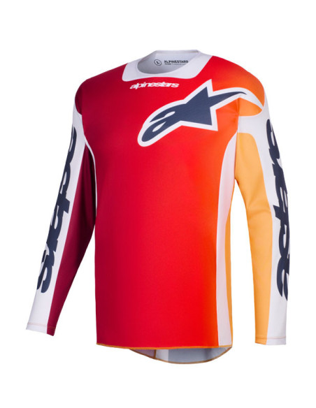 Maillot cross Alpinestars 2026 Racer Portl - Rouge Light Gris Dark Gris