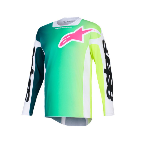 Maillot cross Alpinestars 2026 Racer Portl - Vert Blanc Noir