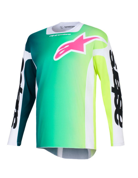 Maillot cross Alpinestars 2026 Racer Portl - Vert Blanc Noir