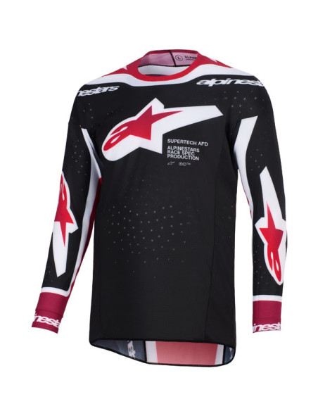 Maillot cross Alpinestars 2026 Supertech Pro Vista - Noir Rouge Blanc