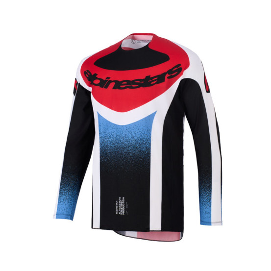 Maillot cross Alpinestars 2026 Techstar Knif - Noir Blanc Rouge