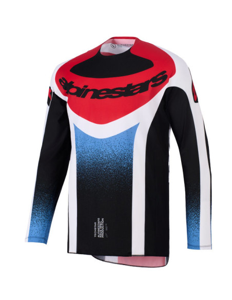 Maillot cross Alpinestars 2026 Techstar Knif - Noir Blanc Rouge