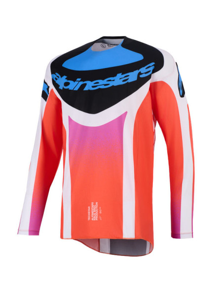 Maillot cross Alpinestars 2026 Techstar Knif - Light Gris Orange Fluo Noir