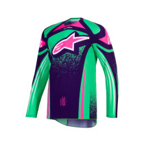 Maillot cross Alpinestars 2026 Techstar Nomur - Violet Vert Rose Fluo