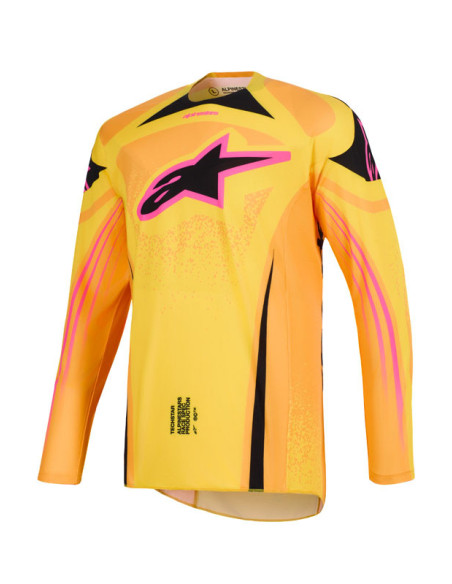 Maillot cross Alpinestars 2026 Techstar Nomur - Orange Jaune Rose