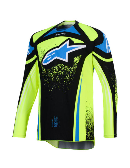Maillot cross Alpinestars 2026 Techstar Nomur - Jaune Fluo UCLA Bleu