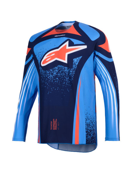 Maillot cross Alpinestars 2026 Techstar Nomur - Bleu Orange UCLA Bleu
