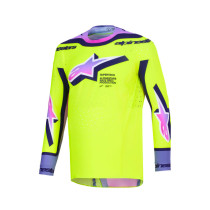Maillot cross Alpinestars 2026 Supertech Vista - Jaune Mauve Noir