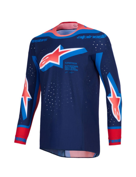 Maillot cross Alpinestars 2026 Supertech Vista - Bleu Corail Cobalt