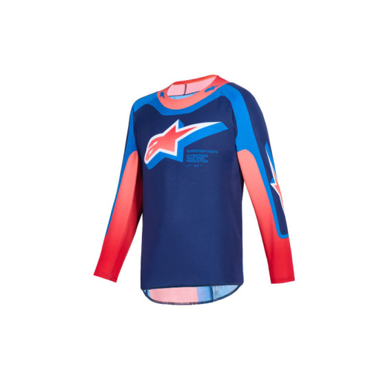 Maillot cross enfant Alpinestars 2026 Supertech Vista - Bleu Corail Cobalt
