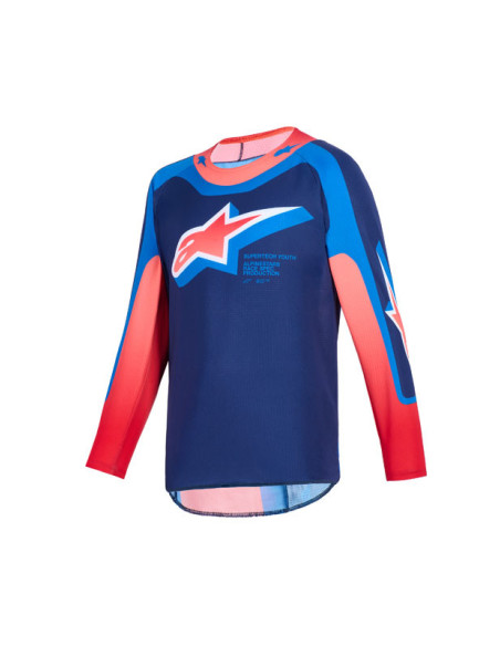 Maillot cross enfant Alpinestars 2026 Supertech Vista - Bleu Corail Cobalt