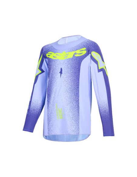 Maillot cross enfant Alpinestars 2026 Supertech Scenz - Mauve Jaune Fluo