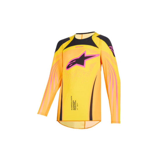 Maillot cross enfant Alpinestars 2026 Supertech Nomur - Orange Jaune Rose