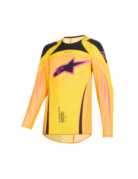 Maillot cross enfant Alpinestars 2026 Supertech Nomur - Orange Jaune Rose