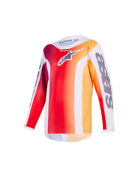 Maillot cross enfant Alpinestars 2026 Fluid Portl - Rouge Light Gris Dark Gris