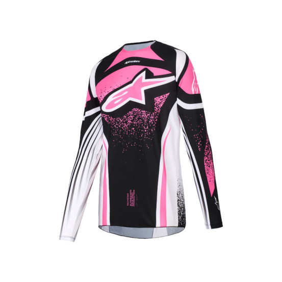 Maillot cross femme Alpinestars 2026 Stella Techstar Nomur - Noir Blanc Fuchsia