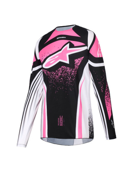 Maillot cross femme Alpinestars 2026 Stella Techstar Nomur - Noir Blanc Fuchsia
