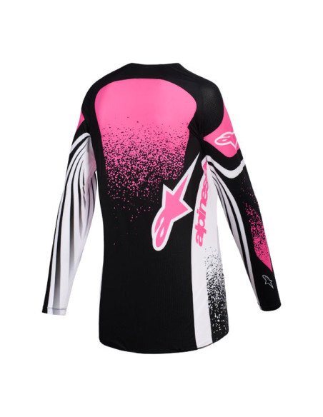 Maillot cross femme Alpinestars 2026 Stella Techstar Nomur - Noir Blanc Fuchsia