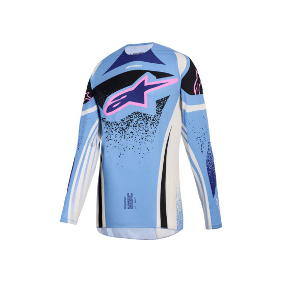 Maillot cross femme Alpinestars 2026 Stella Techstar Nomur - Light Bleu Blanc Noir