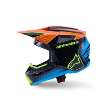 Casque cross Alpinestars 2026 S-M3 Fray - Noir Orange Jaune Fluo 2