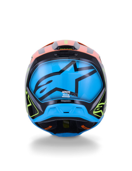 Casque cross Alpinestars 2026 S-M3 Fray - Noir Orange Jaune Fluo