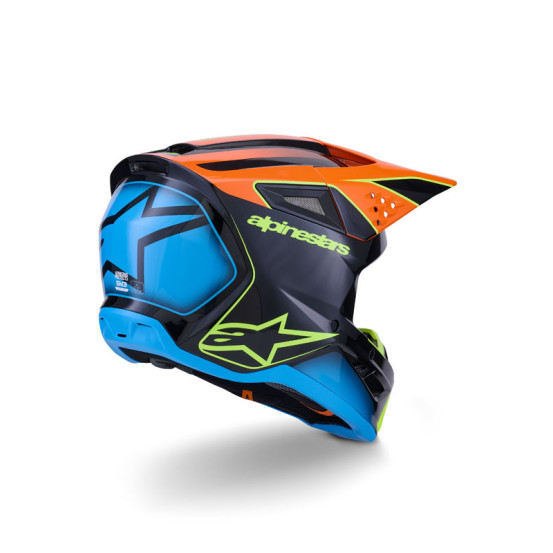 Casque cross Alpinestars 2026 S-M3 Fray - Noir Orange Jaune Fluo